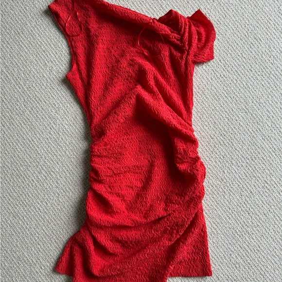 Zara TEXTURED ASYMMETRIC DRESS size Large - Picture 4 of 6